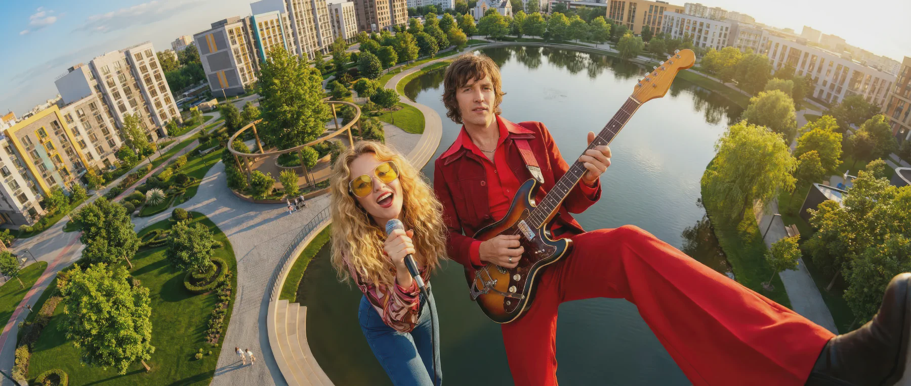 Рекламный визуал жилого проекта с широкой перспективой